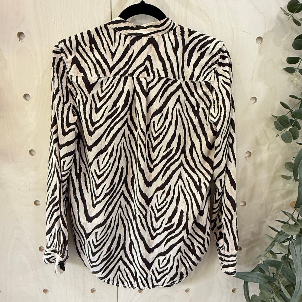 CURRENT/ELLIOTT The B50 Top in Natural Zebra Print Size 1 S/M Tan Brown Blouse - Picture 5 of 11